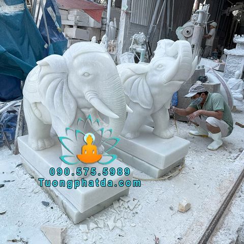 Tượng Voi Đá Cẩm Thạch Đẹp Tại Quảng Ninh