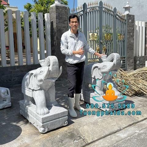 Cung Cấp Tượng Voi Đá Xám Phong Thủy Đẹp Tại Huế
