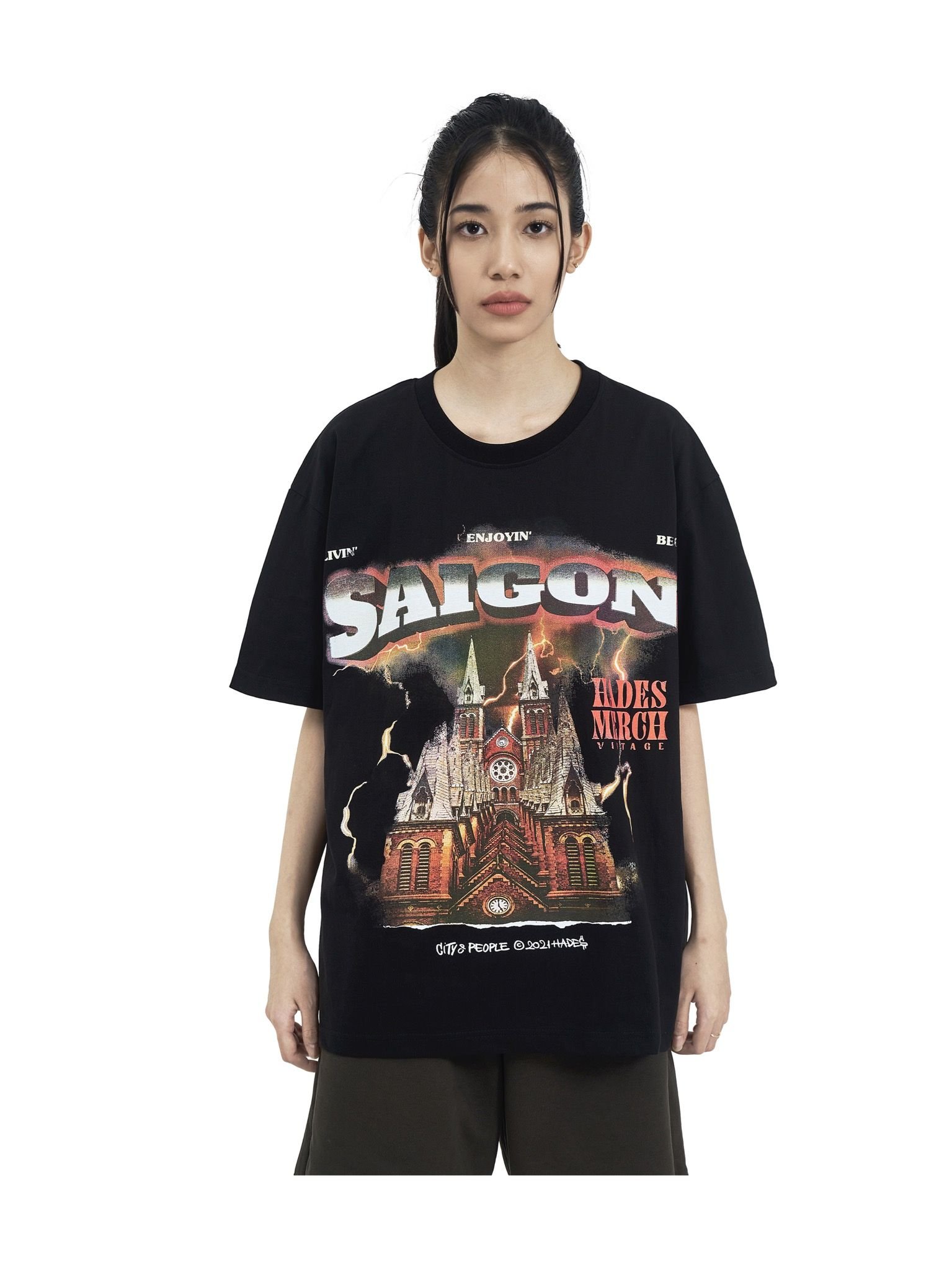  SAIGON SPIRIT BLACK TEE 