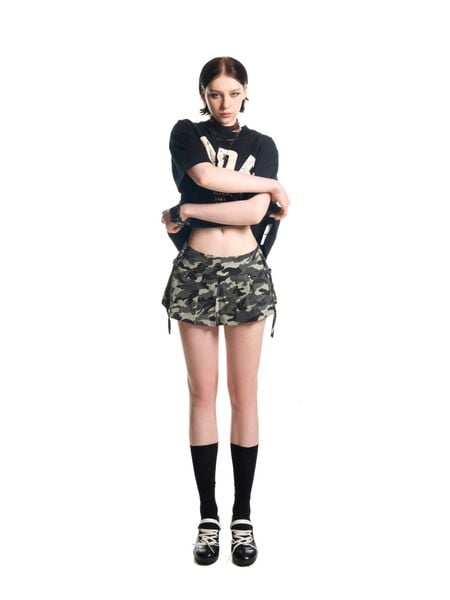  HADES KHAKI CAMO MINI SKIRT 