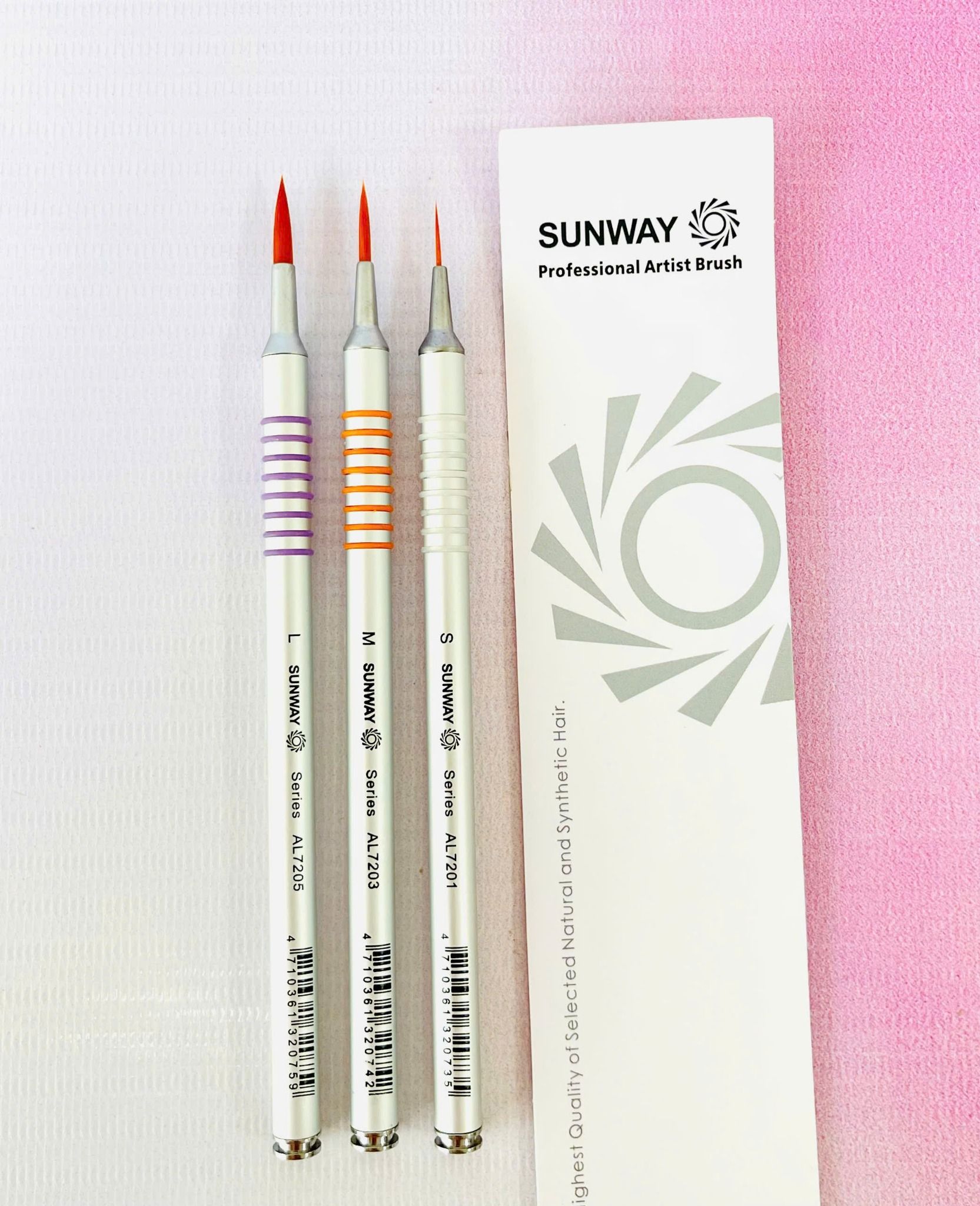 Cọ bộ SUNWAY 3 cây  thân nhôm lông nhân tạo cao cấp AL72