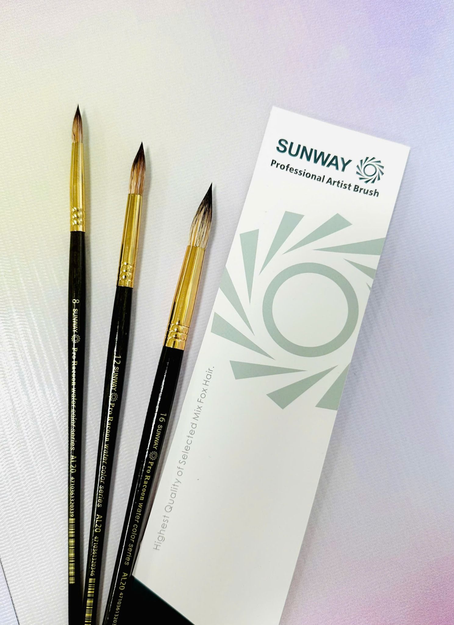 Cọ bộ SUNWAY 3 cây lông chồn cao cấp Al20