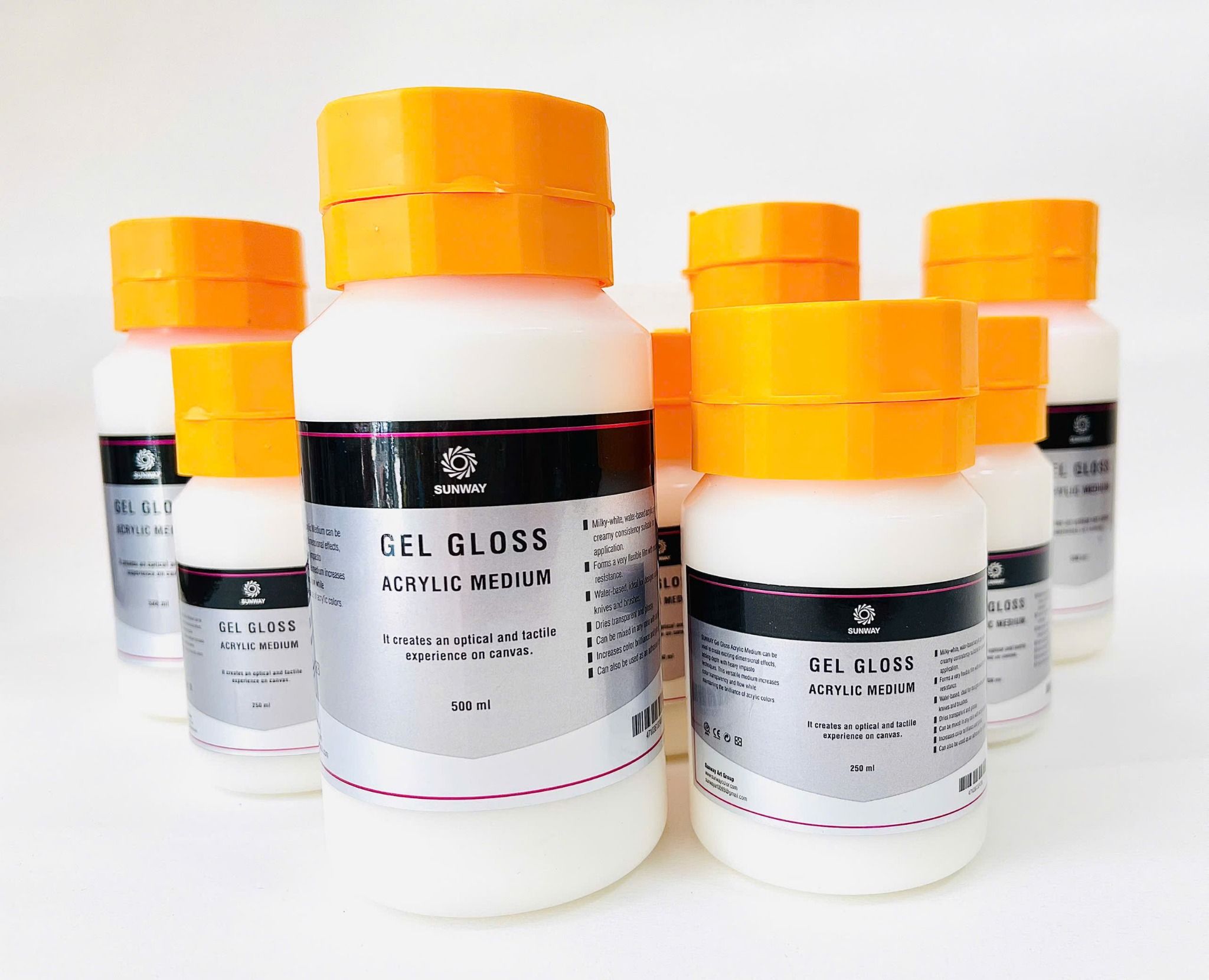 Gel tạo độ bóng SUNWAY, gloss gel medium 500ml/250ml