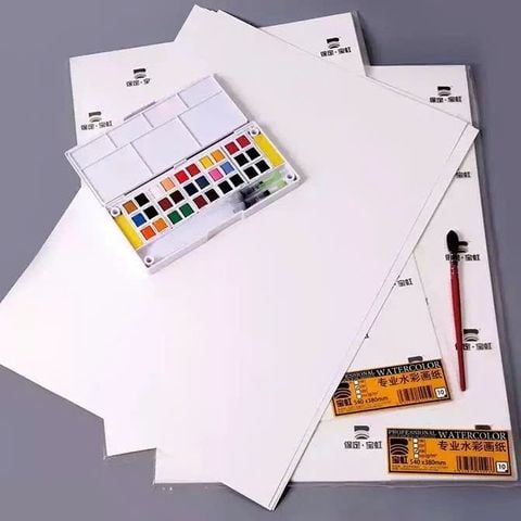  Giấy BAOHONG vẽ màu nước dòng bột gỗ 230g khổ thiếu và khổ đủ 