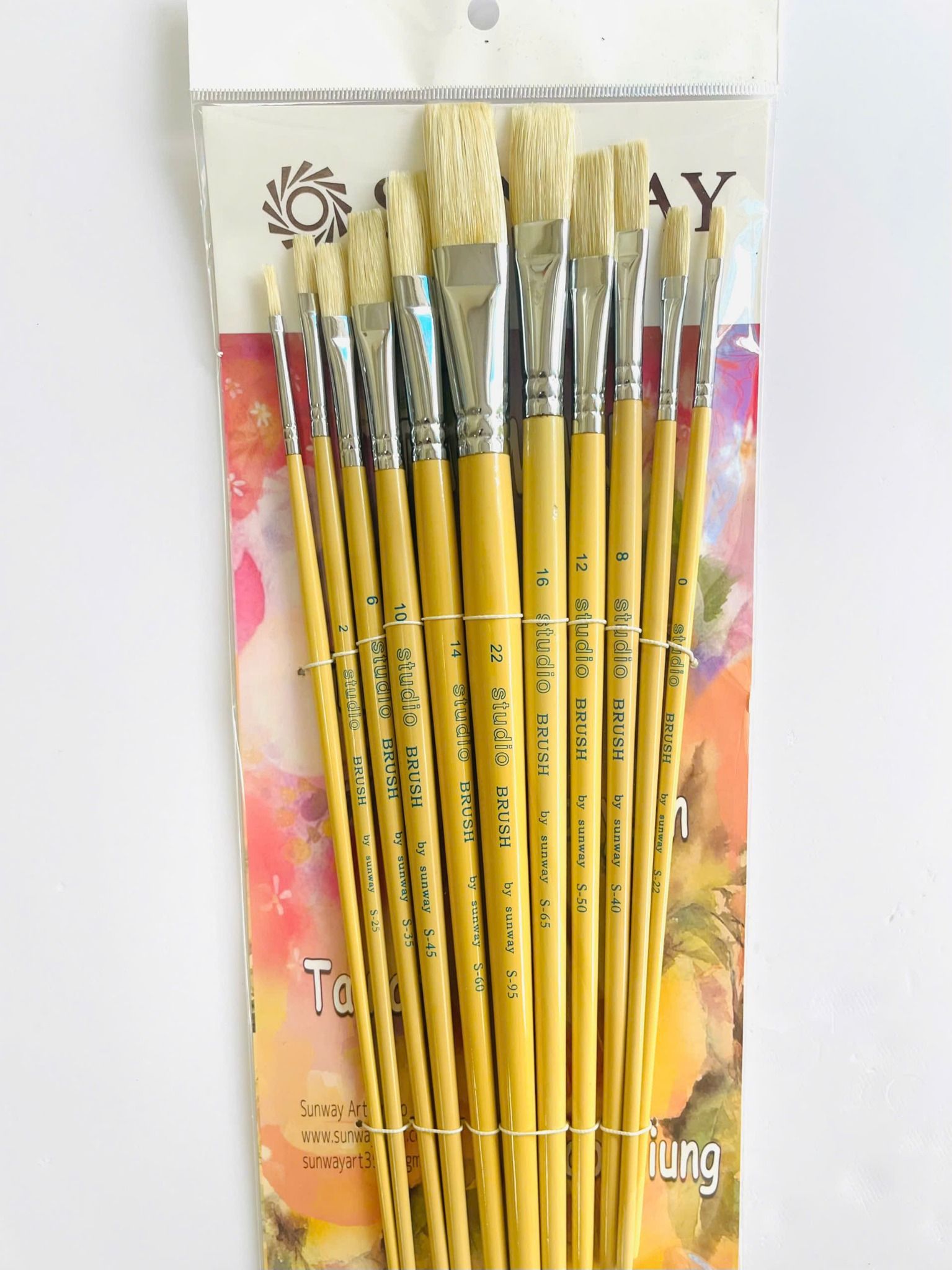 Cọ bộ SUNWAY lông lợn cao cấp S60-đầu tròn 11 cây-đầu vuông 11 cây-đầu oval 8 cây