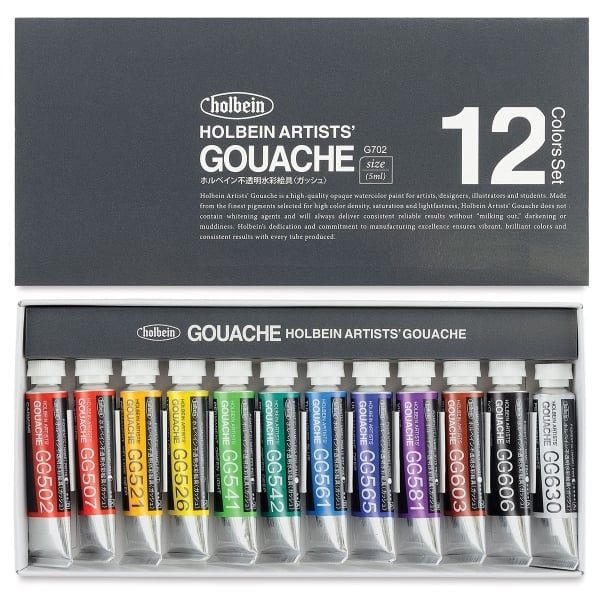  GOUACHE HOLBEIN 12 MÀU 5ML 