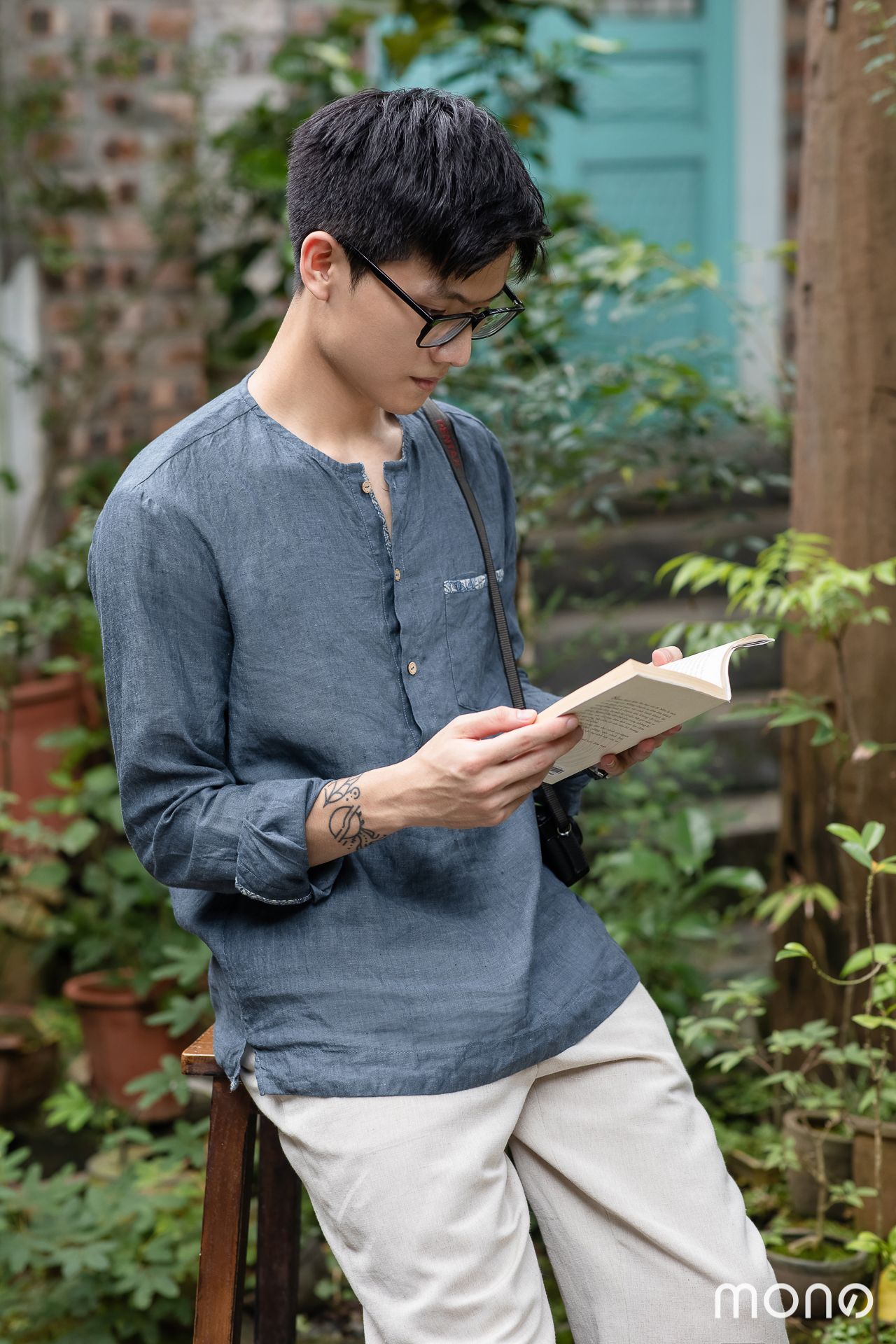 Mua Áo sơ mi nam linen cao cấp ngắn tay cổ tròn  Tiki