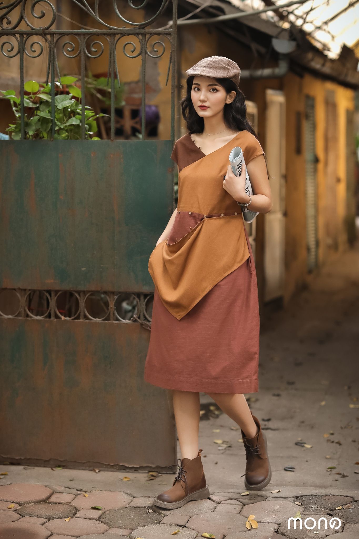 Váy cam đất phối bèo dài tay Lovekids  LOVEKIDSVN  Vietnamese Children  Clothing Brands