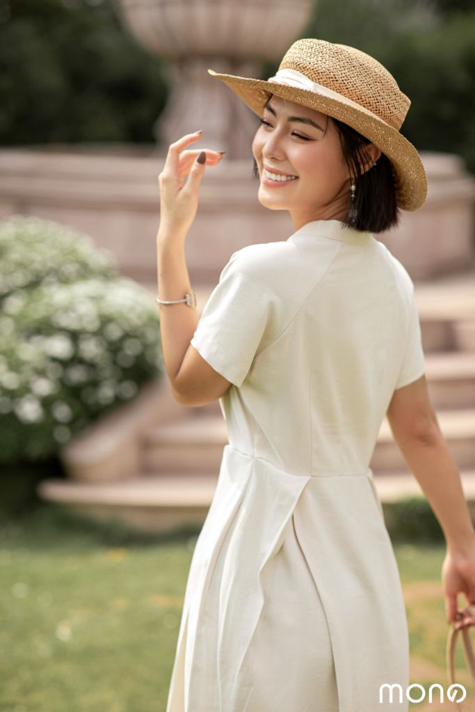 Váy linen xếp ly tay - Be