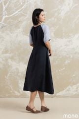 Váy linen yếm KOVA - Navy