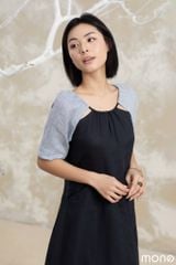 Váy linen yếm KOVA - Navy