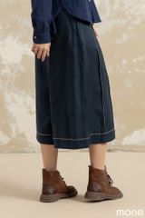 Quần lửng xếp ly chạy chỉ - Navy