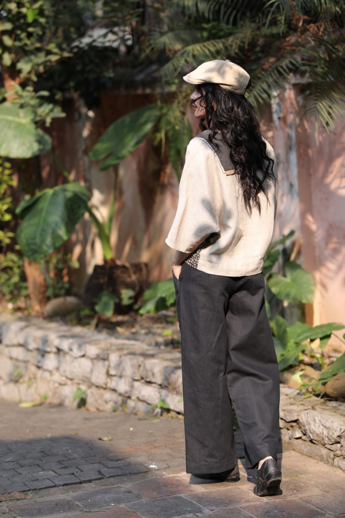 QUẦN SUÔNG BASIC LINEN ĐEN