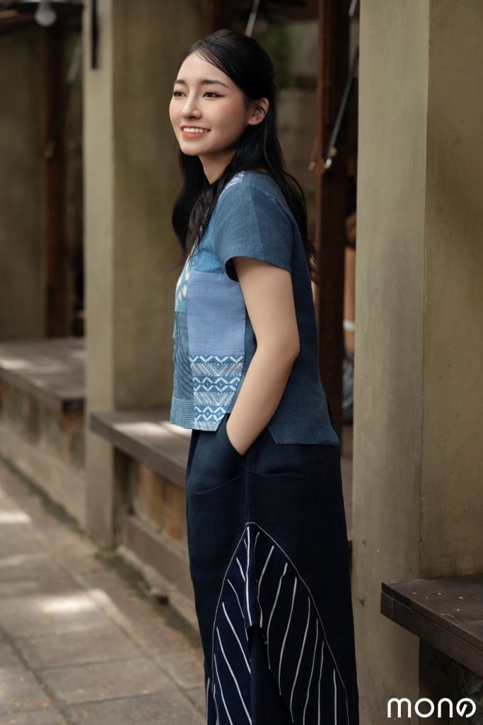 Áo kiểu đột tay - Navy