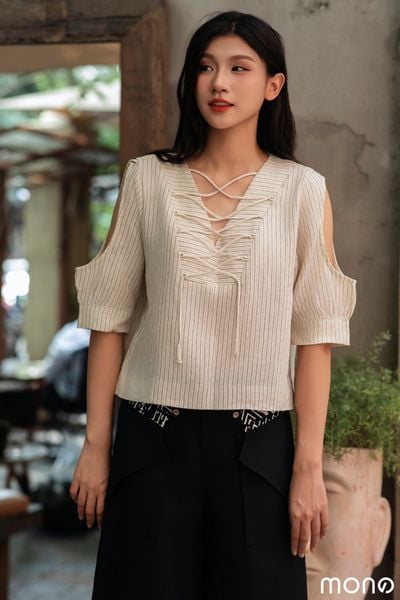 Áo SUNY đan dây cổ