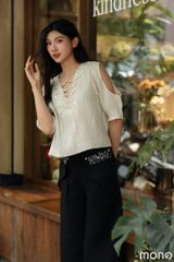 Quần dài ống suông túi nổi - Đen