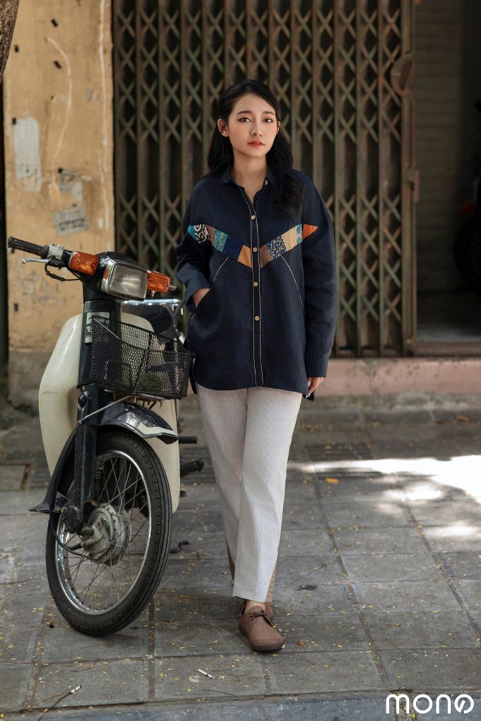 Quần baggy xếp ly gấu