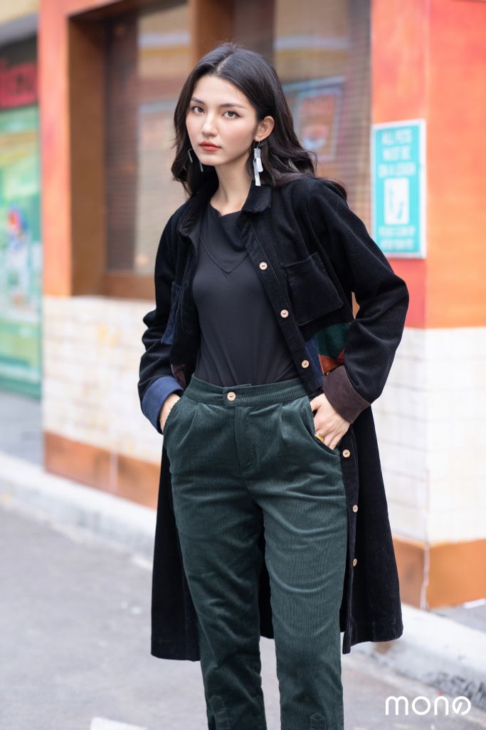 Quần nhung baggy NURO - Rêu