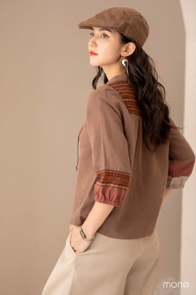 Áo kiểu BOHO Nâu