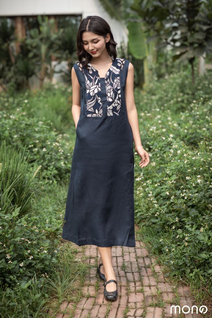 Váy maxi Dava - Navy