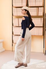ÁO THUN XẺ VAI BASIC - Navy