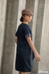 Váy linen cổ tròn DALAT - Navy