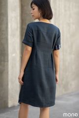 Váy linen cổ tròn DALAT - Navy