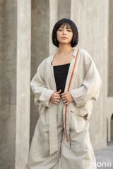 Áo kimono thêu sen - Be