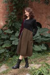 VÁY NHUNG CAN CHẮP PHỐI LỆCH ĐEN