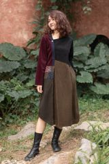 VÁY NHUNG CAN CHẮP PHỐI LỆCH ĐEN