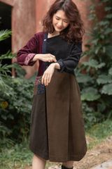 VÁY NHUNG CAN CHẮP PHỐI LỆCH ĐEN