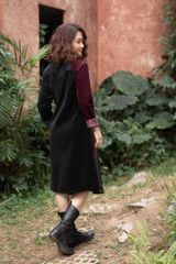 VÁY NHUNG CAN CHẮP PHỐI LỆCH ĐEN