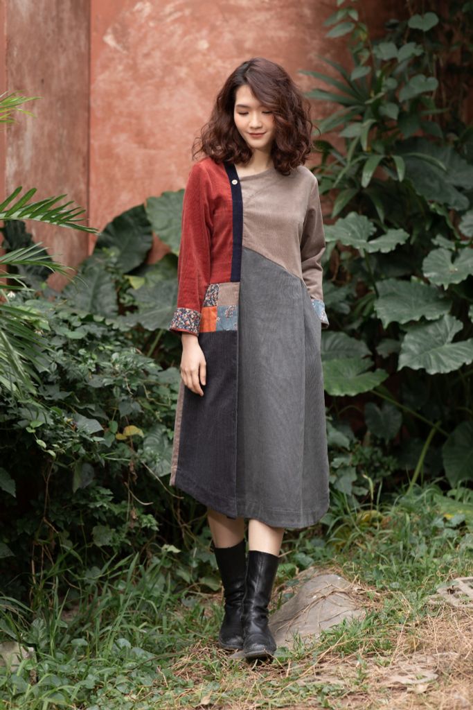 VÁY NHUNG CAN CHẮP PHỐI LỆCH BE