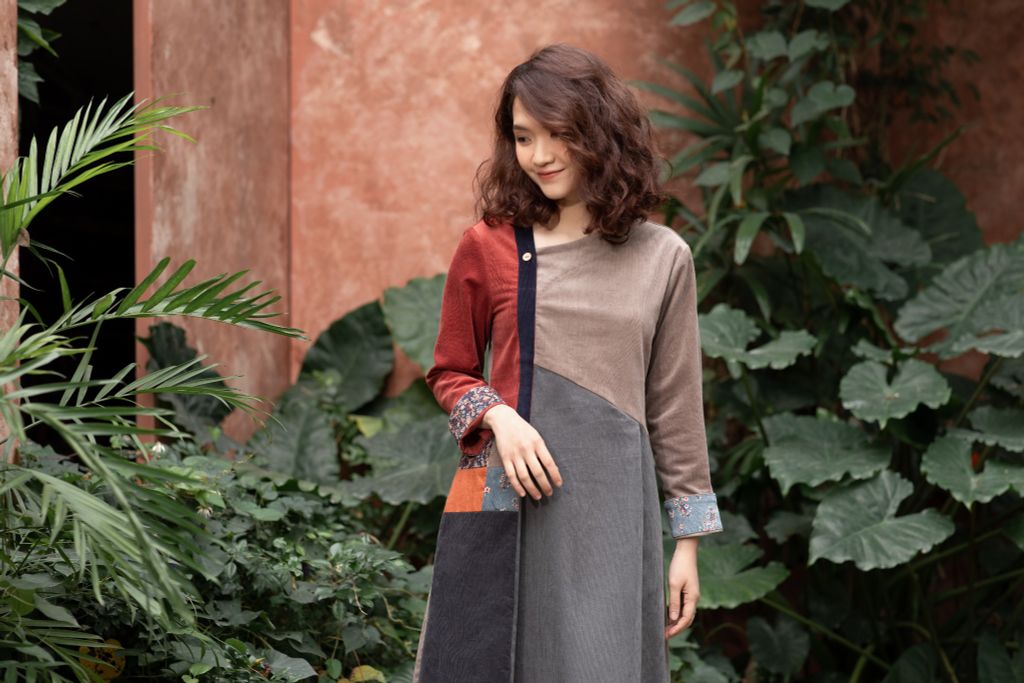 VÁY NHUNG CAN CHẮP PHỐI LỆCH BE