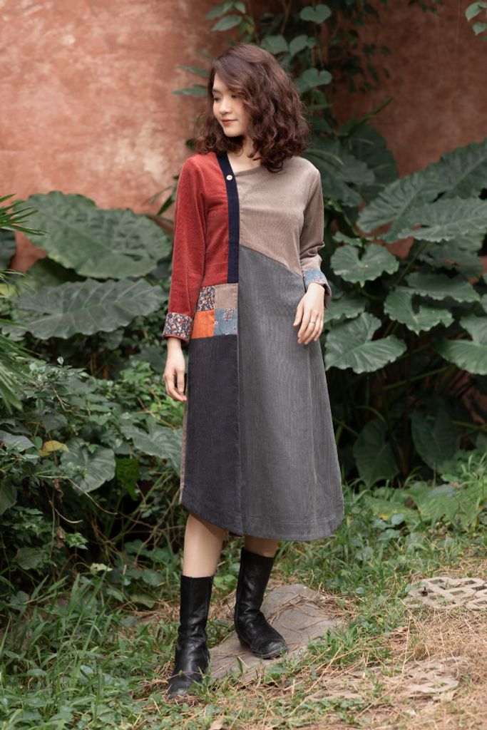 VÁY NHUNG CAN CHẮP PHỐI LỆCH BE