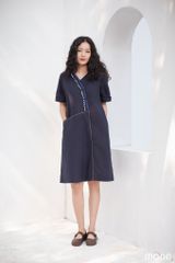 Váy linen cổ tim eva