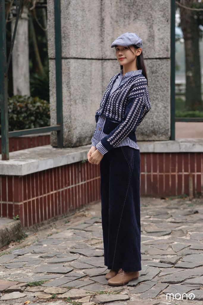 Quần nhung suông chạy chỉ