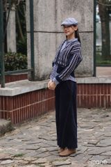 Quần nhung suông chạy chỉ
