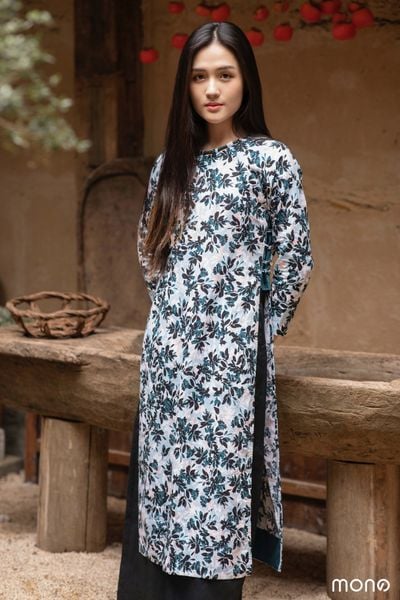 Áo dài cổ tròn KNIT