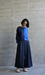Quần ống rộng lưng chun Navy