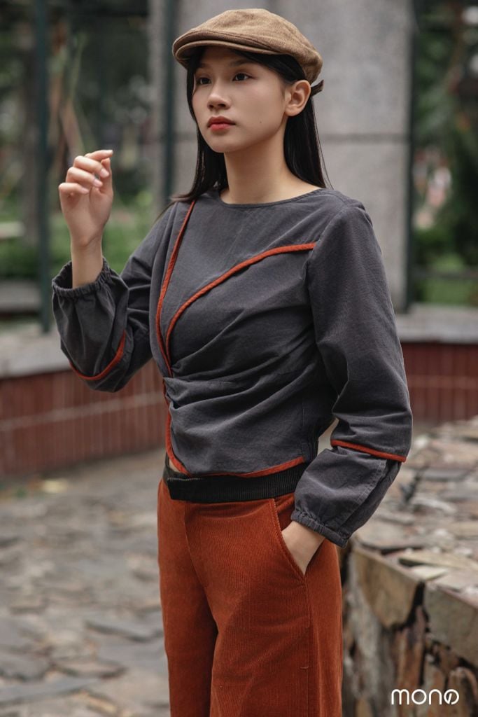 Áo kiểu xoắn eo lệch