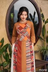 Áo dài linen DANON - Cam