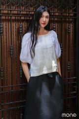 Áo kiểu tay lỡ xếp ly cổ
