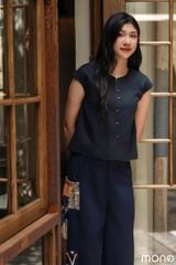 Quần suông can chắp - Navy