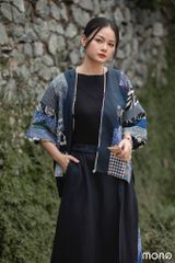 Kimono MOCA can chắp - Navy