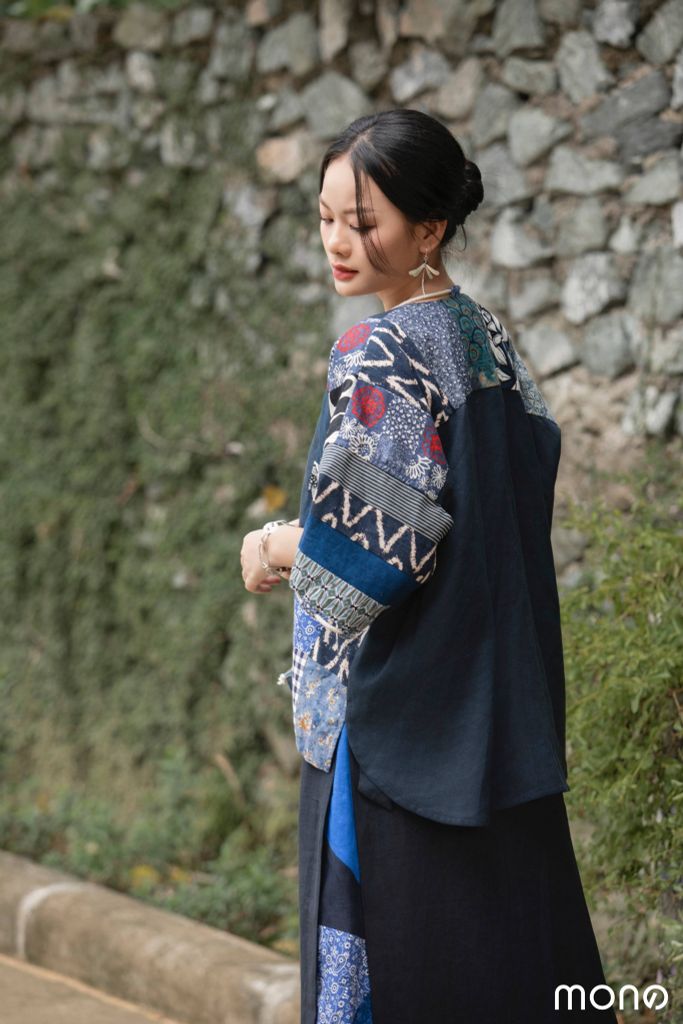 Kimono MOCA can chắp - Navy