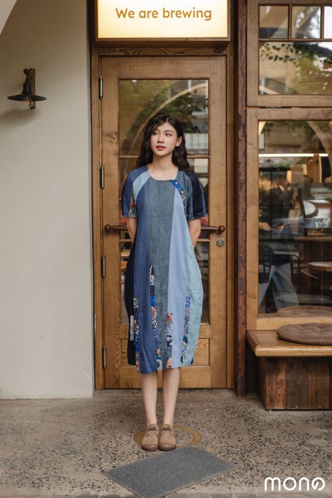 Váy bom can dọc - Navy