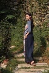 Áo dài can chắp HERY - Navy