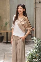 Áo kiểu nữ đan chéo vai - Be