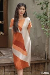 Váy linen cộc tay can chéo